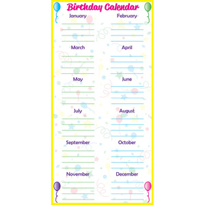 Flipside Low-Tac Birthday Calendar Vertical