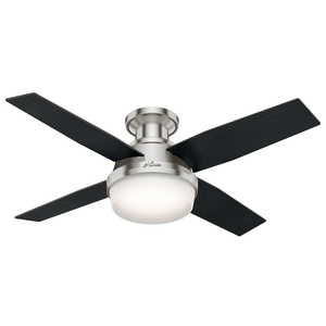 Dempsey 44" Low Profile Ceiling Fan Black Oak