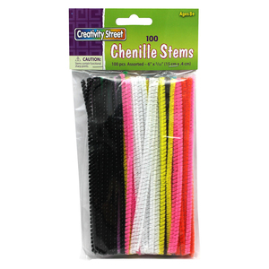 Creativity Street Chenille Stems, Assorted Colors - 100 per pack, 24 packs total