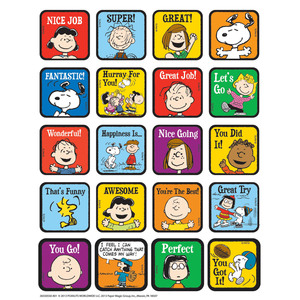 Eureka Peanuts® Motivational Theme Stickers, 120/Pack, 12 Packs
