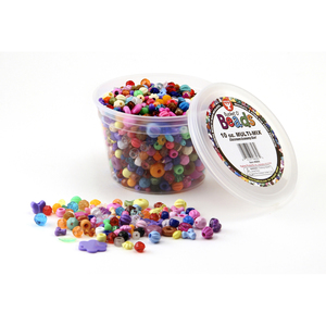 Hygloss Ed Prod Bucket O' Beads, 10 oz. Multi Mix, 4 Sets