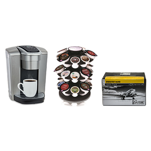 K-Elite Deluxe K-Cup Brewer w/ Carousel and 12 Count Breakfast Blend