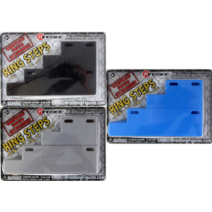 WWE PACKAGE DEAL All 3 Ring Steps (Silver, Black & Blue) - Toy Wrestling Action Figure Accessories