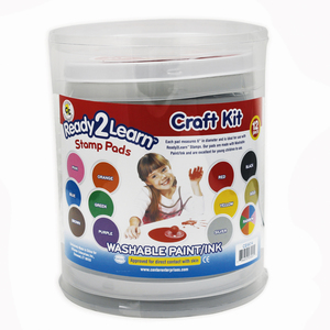 Center Enterprises Jumbo Circular Washable Paint/Ink Pad, Craft Kit, 12 Colors
