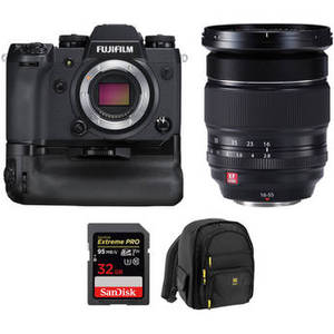 X-H1 Mirrorless Digital Camera with 16-55mm Lens and Memory Card Kit
