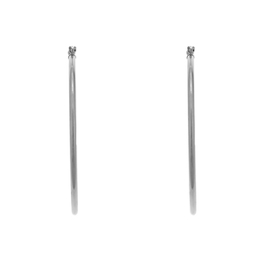 14K White Gold 40mm Click Hoop Earrings