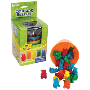 Eureka Counting Bears w/ Cups, 55 Per Pack, 3 Packs