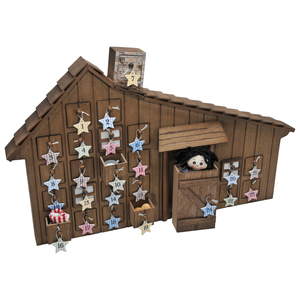 The Queen's Treasures Little House on the Prairie Wooden Holiday Advent Calendar With Star Ornaments & Info Cards &  Quotes From the Real-life Ingalls