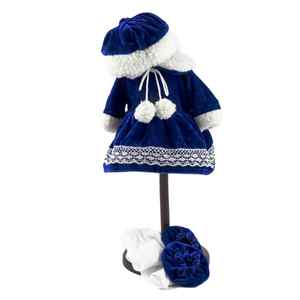 The Queen's Treasures 15&quot; Doll Clothes for American Girl  Bitty Baby & Bitty Twins  Blue Velvet Dress  Hat  tights & Shoes