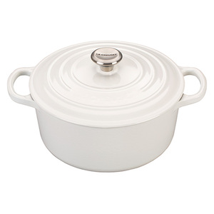 3.5qt Signature Cast Iron Round French Oven White
