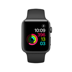 Apple Watch S1 42mm Spacy Gray Alum Case w/ Black Sport Band