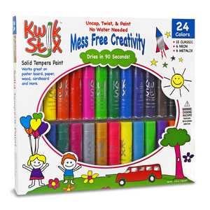 The Pencil Grip Kwik Stix 24 Pack - 12 Classic, 6 Neon & 6 Metallic Colors