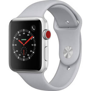 Watch Series 3 42mm Smartwatch (GPS + Cellular, Silver Aluminum Case, Fog Sport Band)
