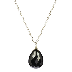 Lita Sterling Silver Hematite Pendant Necklace 18"