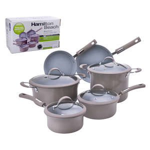 10pc Aluminum Windsor Cookware Set w/ Ceramic Interior