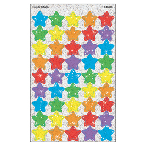 Trend Super Stars superShapes Stickers-Sparkle, 180 per Pack, 12 Packs