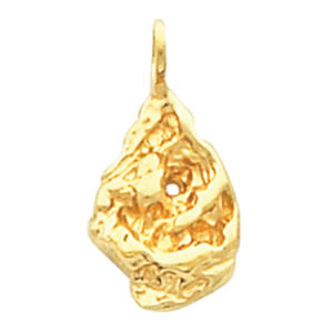 14k Yellow Gold Nugget Pendant - 20mm x 9mm