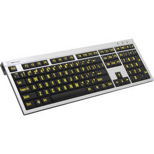 XLPrint PC Slim Line Keyboard with Large Print (Yellow on Black)