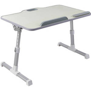 Portable Laptop Table with Handle (Beige, Height Adjustable)