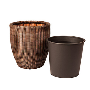 2pc Tondo Wicker Planter Set