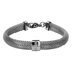 Inox Jewelry Women's Stainless Steel Polish Finish Cubic Zirconia Mesh Bracelet, 7.5"