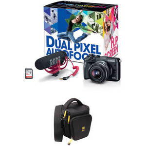 EOS M6 Mirrorless Digital Camera with 15-45mm Lens Video Creator Kit and Accessory Kit