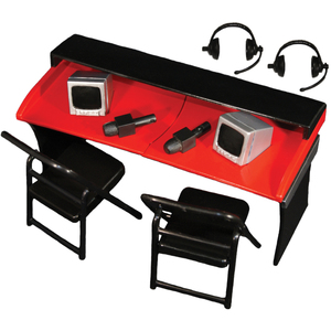 WWE Commentators Play Set (Red) - Ringside Exclusive Toy Wrestling Action Figure Accessories Pack