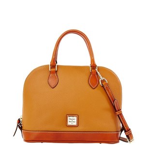 Pebble Grain Zip Zip Satchel