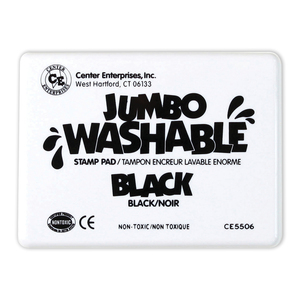 Center Enterprises Jumbo Washable Unscented Stamp Pad, Black, Set of 2