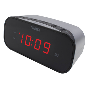 Alarm Clock with 0.7" Red Display Silver
