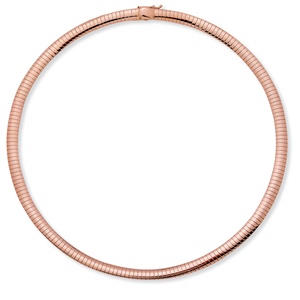 PalmBeach Jewelry Rose Gold-Plated Omega-Link Choker Necklace 18&quot;
