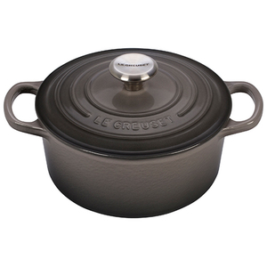 Enameled Cast Iron 2 Qt Round French Oven Oyster