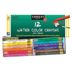 Sargent Art Watercolor Crayons w/ Brush - 12 per pack, 3 packs total