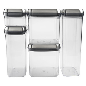 5pc SteeL POP Canister Set