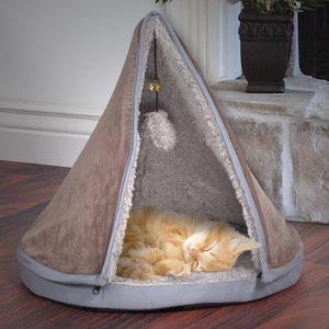 PETMAKER Sleep & Play Cat Bed Removable Teepee Top