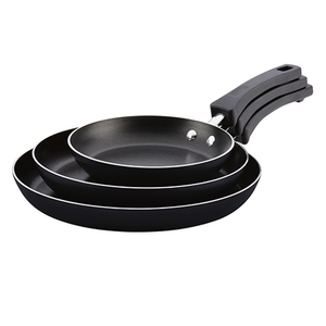 Neat Nest 3pc Nonstick Skillet Set Black