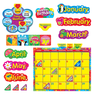 Trend Wipe-Off® Stars ‘n Swirls Calendar (Cling) Bulletin Board Set
