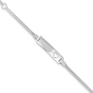 Sterling Silver Adjustable Baby ID Bracelet - 6 Inch - Spring Ring