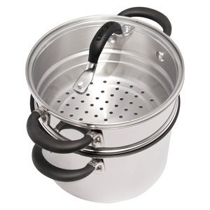 3qt Momentum Stainless Steel Straining Saucpot w/ Steamer & Lid