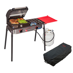 Big Gas Grill 2X Burner Propane Stove & Carry Bag w/ Wheels