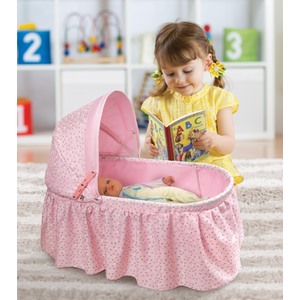 Badger Basket Pink Rosebud Doll Cradle